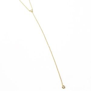 Honeycat raindrop lariat necklace in gold